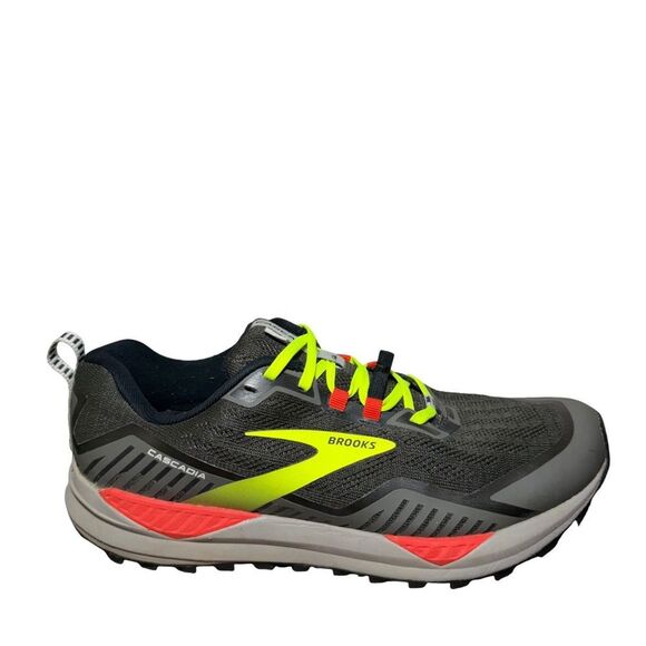 Brooks Men\'s Cascadia Trail Running Shoes - Gray and Neon Yellow size 8.5